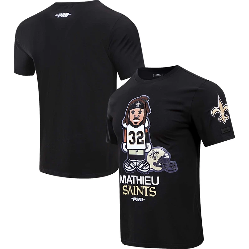 T-shirt graphique pour hommes Pro Standard Tyrann Mathieu noir New Orleans Saints Player Avatar
