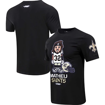 T-shirt graphique pour hommes Pro Standard Tyrann Mathieu noir New Orleans Saints Player Avatar