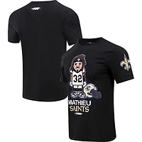 T-shirt graphique pour hommes Pro Standard Tyrann Mathieu noir New Orleans Saints Player Avatar