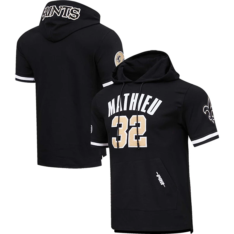 T-shirt à capuche avec nom et numéro du joueur Pro Standard Tyrann Mathieu des New Orleans Saints pour hommes
