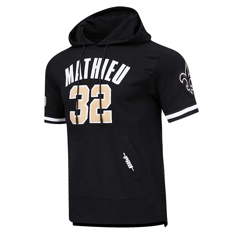 T-shirt à capuche avec nom et numéro du joueur Pro Standard Tyrann Mathieu des New Orleans Saints pour hommes