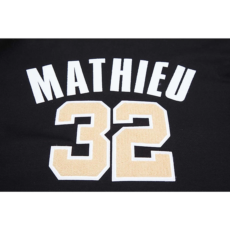 Sweat à capuche Pro Standard Tyrann Mathieu pour hommes, noir, nom et numéro du joueur des Saints de la Nouvelle-Orléans