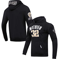 Sweat à capuche Pro Standard Tyrann Mathieu pour hommes, noir, nom et numéro du joueur des Saints de la Nouvelle-Orléans