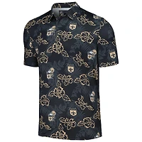 Polo Performance Pua Reyn Spooner noir des New Orleans Saints pour homme