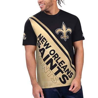 Men's Starter Black/Gold New Orleans Saints Finish Line Extreme Graphic T-Shirt