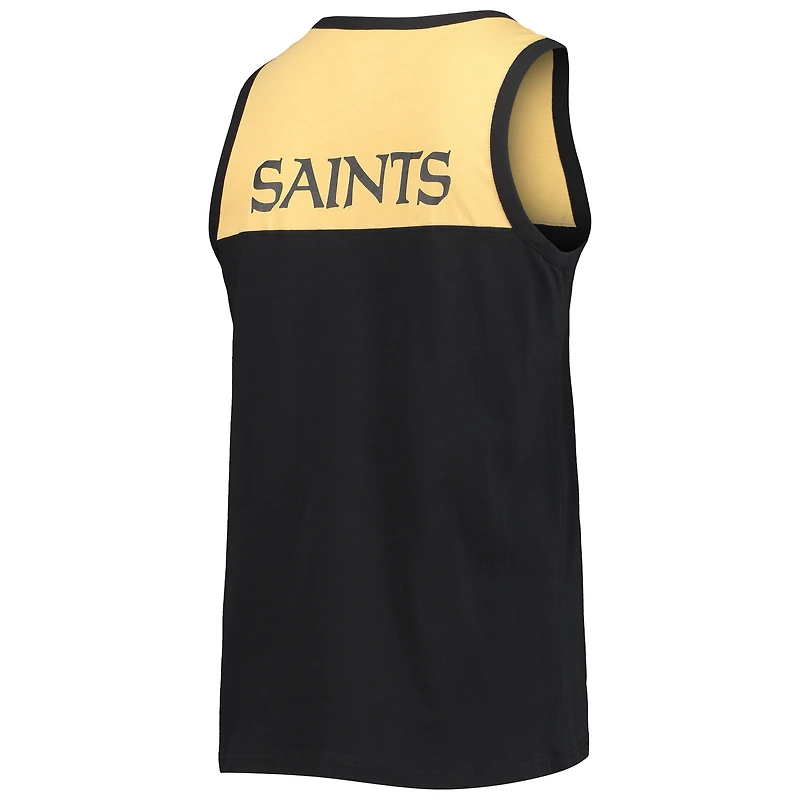 Men's Starter Black/Gold New Orleans Saints Team Touchdown Fashion Tank Top