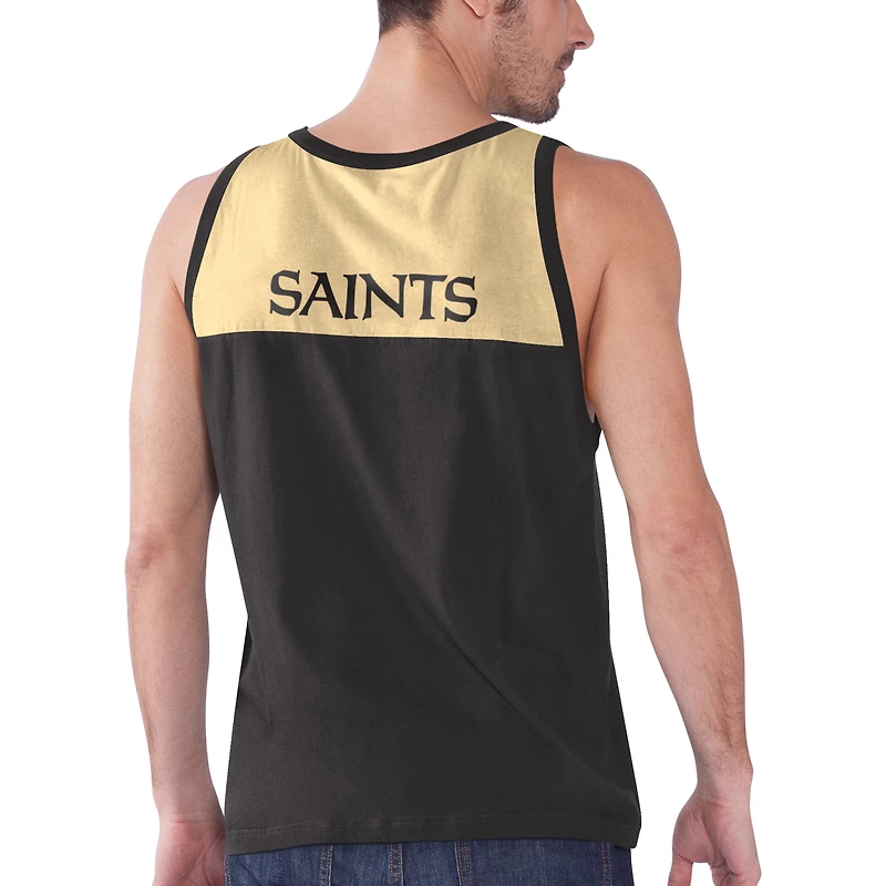 Men's Starter Black/Gold New Orleans Saints Touchdown Fashion - Tank Top