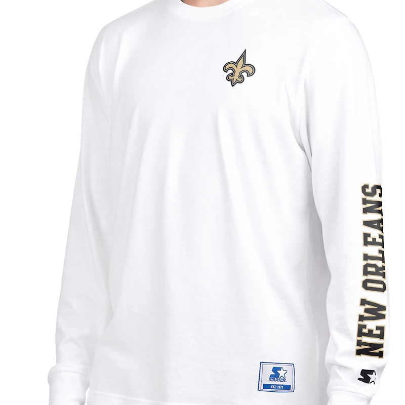 Men's Starter Black/White New Orleans Saints Short Sleeve & Long T-Shirt Combo Pack