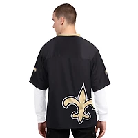 Pack de t-shirts à manches courtes et longues Starter noir blanc pour homme, New Orleans Saints