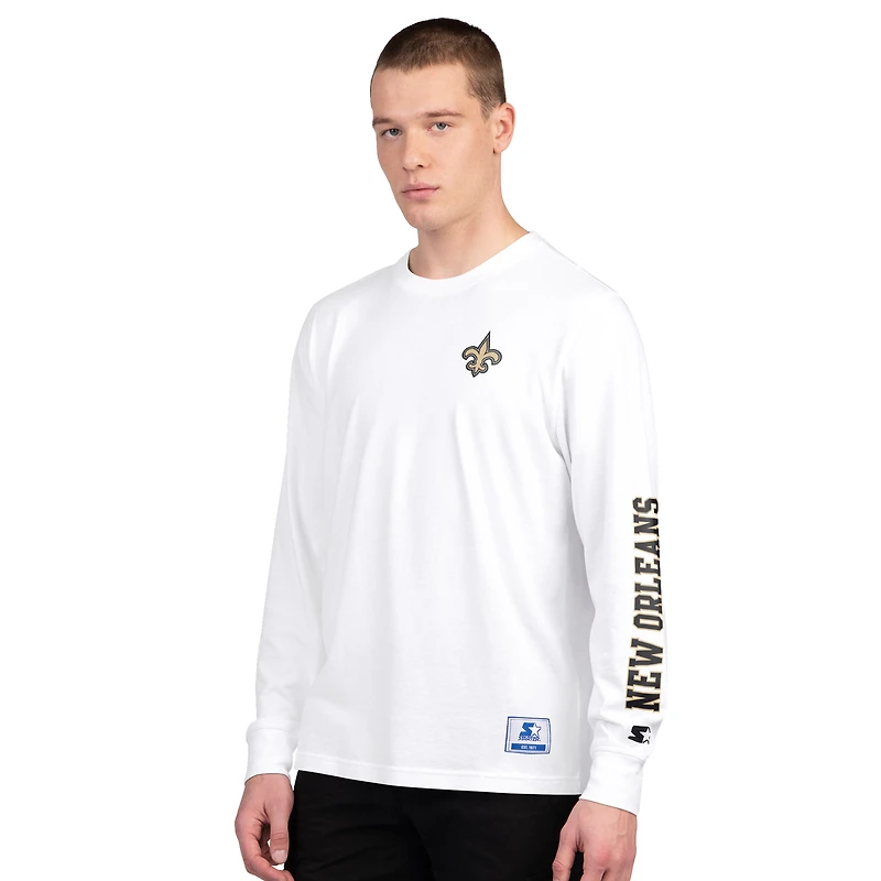 Men's Starter Black/White New Orleans Saints Short Sleeve & Long T-Shirt Combo Pack
