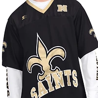 Men's Starter Black/White New Orleans Saints Short Sleeve & Long T-Shirt Combo Pack