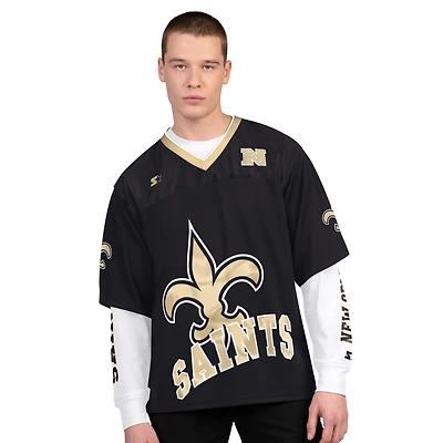 Men's Starter Black/White New Orleans Saints Short Sleeve & Long T-Shirt Combo Pack