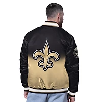 Veste noire à boutons-pression pour homme, style universitaire, Pass Rush, New Orleans Saints