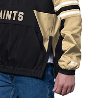 Men's Starter Black New Orleans Saints Prospect Half-Zip Pullover
