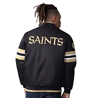 Veste universitaire à boutons-pression Starter Black New Orleans Saints Scout I pour homme