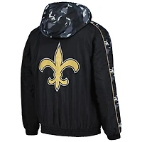 Men's Starter Black New Orleans Saints Thursday Night Gridiron Full-Zip Hoodie