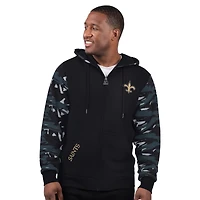 Men's Starter Black New Orleans Saints Thursday Night Gridiron Full-Zip Hoodie