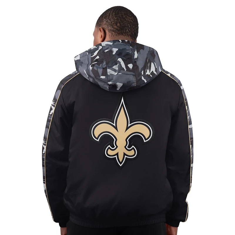 Men's Starter Black New Orleans Saints Thursday Night Gridiron Full-Zip Jacket