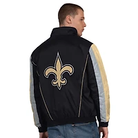 Men's Starter  Black New Orleans Saints Thursday Night Gridiron Half-Zip Jacket