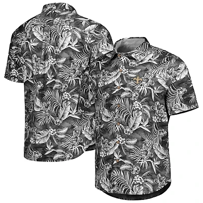Chemise Tommy Bahama Black New Orleans Saints Aqua Lush Full Button pour homme