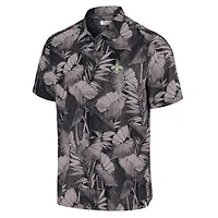 Men's Tommy Bahama Black New Orleans Saints Coast Nuevo Fronds Camp Button-Up Shirt