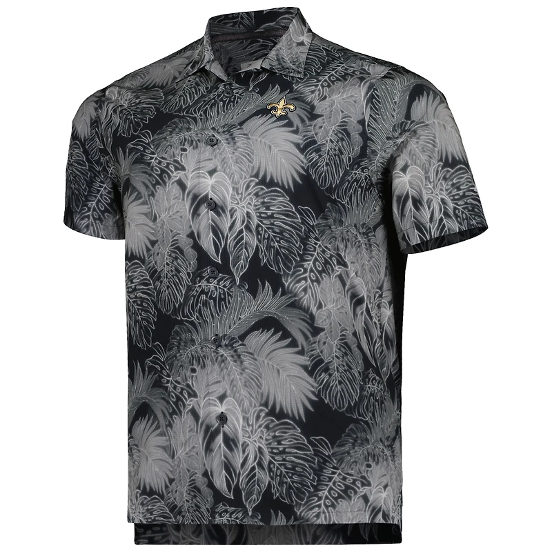 Chemise boutonnée Tommy Bahama pour homme New Orleans Saints Big & Tall Coast Luminescent Fronds Camp IslandZone