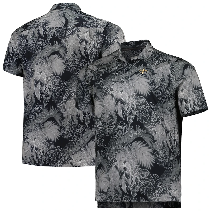 Chemise boutonnée Tommy Bahama pour homme New Orleans Saints Big & Tall Coast Luminescent Fronds Camp IslandZone