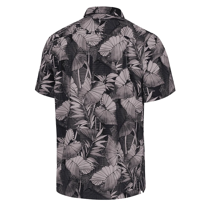 Men's Tommy Bahama Black New Orleans Saints Big & Tall Coast Nuevo Fronds IslandZone Button-Up Shirt