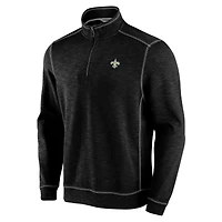 Men's Tommy Bahama Black New Orleans Saints Big & Tall Tobago Bay Half-Zip Sweatshirt