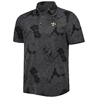 Polo Tommy Bahama noir New Orleans Saints Miramar Blooms pour homme