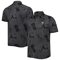 Polo Tommy Bahama noir New Orleans Saints Miramar Blooms pour homme