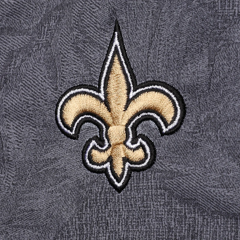 Men's Tommy Bahama Black New Orleans Saints Naples Layered Leaves Swim Trunks