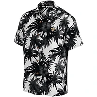 Chemise boutonnée pour homme Tommy Bahama Black New Orleans Saints Sport Harbor Island Hibiscus Camp