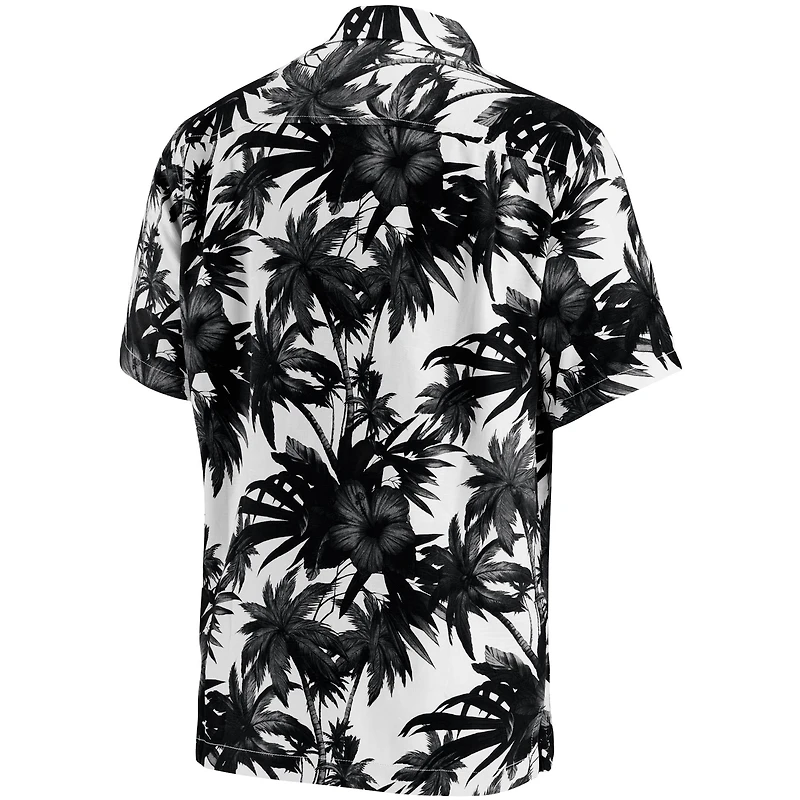 Chemise boutonnée pour homme Tommy Bahama Black New Orleans Saints Sport Harbor Island Hibiscus Camp