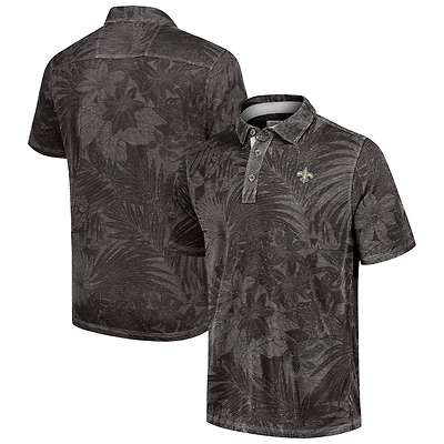 Men's Tommy Bahama Black New Orleans Saints Sport Santiago Paradise Polo
