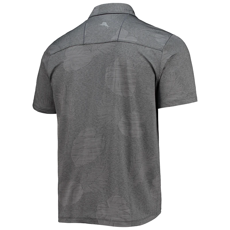 Polo Tommy Bahama Charcoal New Orleans Saints Palm Coast Delray Frond Allover IslandZone pour homme