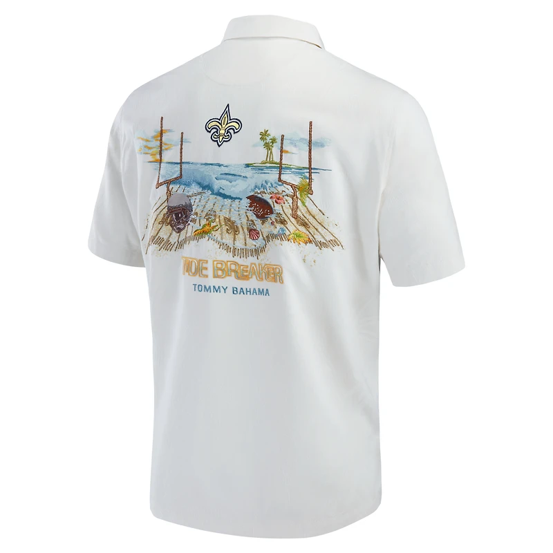 Chemise boutonnée Tommy Bahama pour hommes des New Orleans Saints Tide Breaker IslandZone Camp