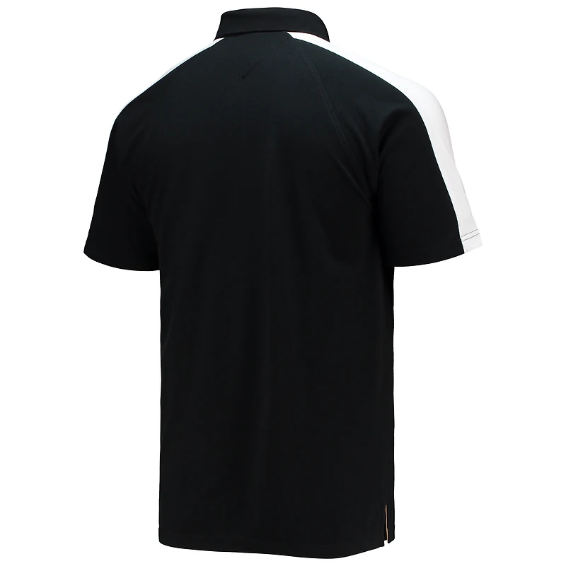 Polo à manches raglan Tommy Hilfiger New Orleans Saints Holden pour homme noir/blanc