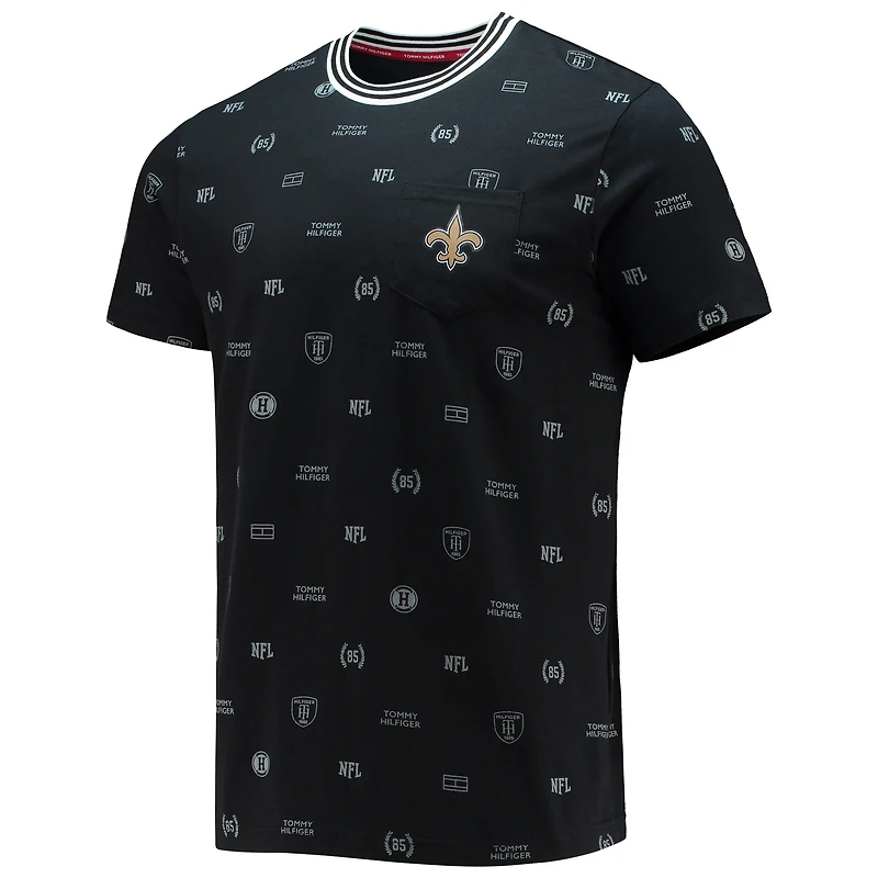 T-shirt à poche Tommy Hilfiger New Orleans Saints pour homme, noir
