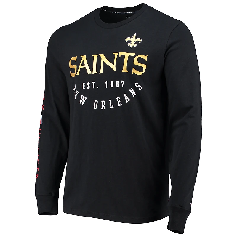 T-shirt à manches longues Tommy Hilfiger New Orleans Saints Peter noir pour homme