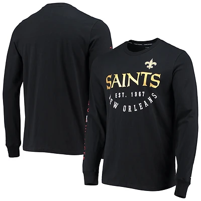 T-shirt à manches longues Tommy Hilfiger noir pour homme, motif Peter des Saints de la Nouvelle-Orléans