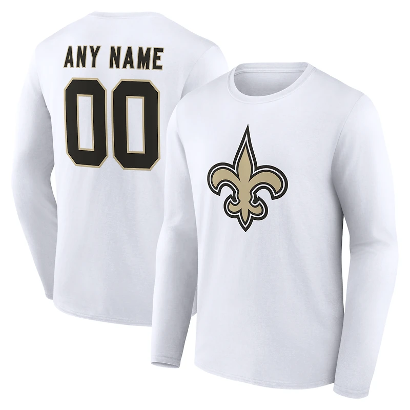 Men's New Orleans Saints Team Authentic Personalized Name & Number Long Sleeve T-Shirt