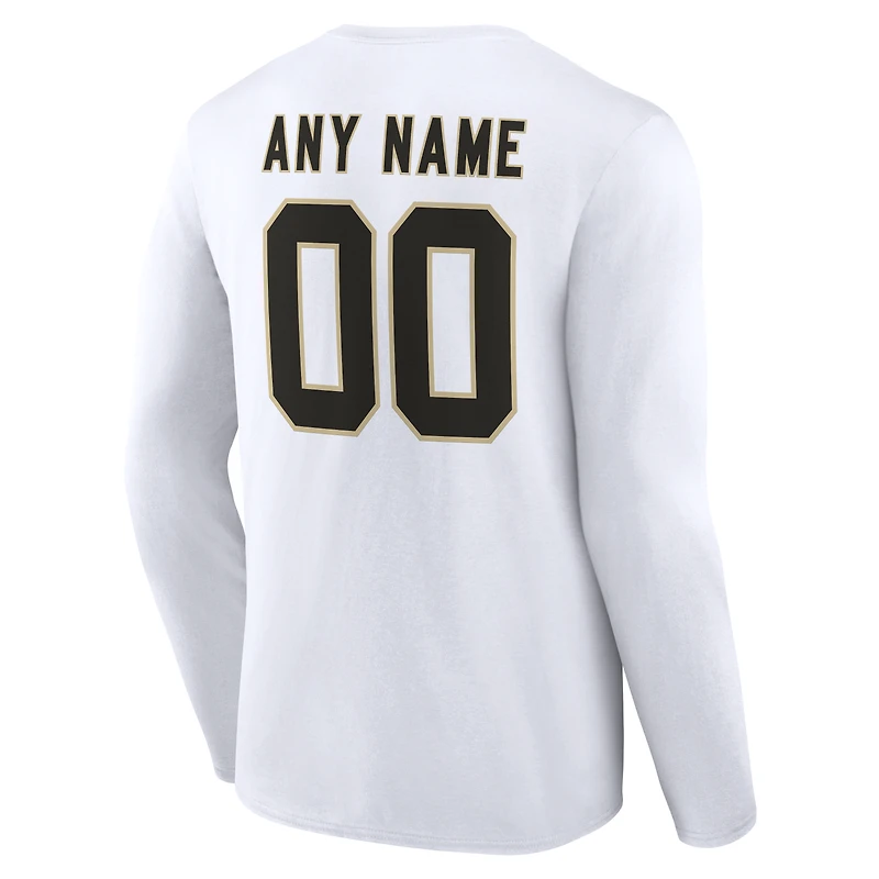 Men's New Orleans Saints Team Authentic Personalized Name & Number Long Sleeve T-Shirt