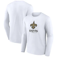 Men's  Black New Orleans Saints Team Lockup Long Sleeve T-Shirt