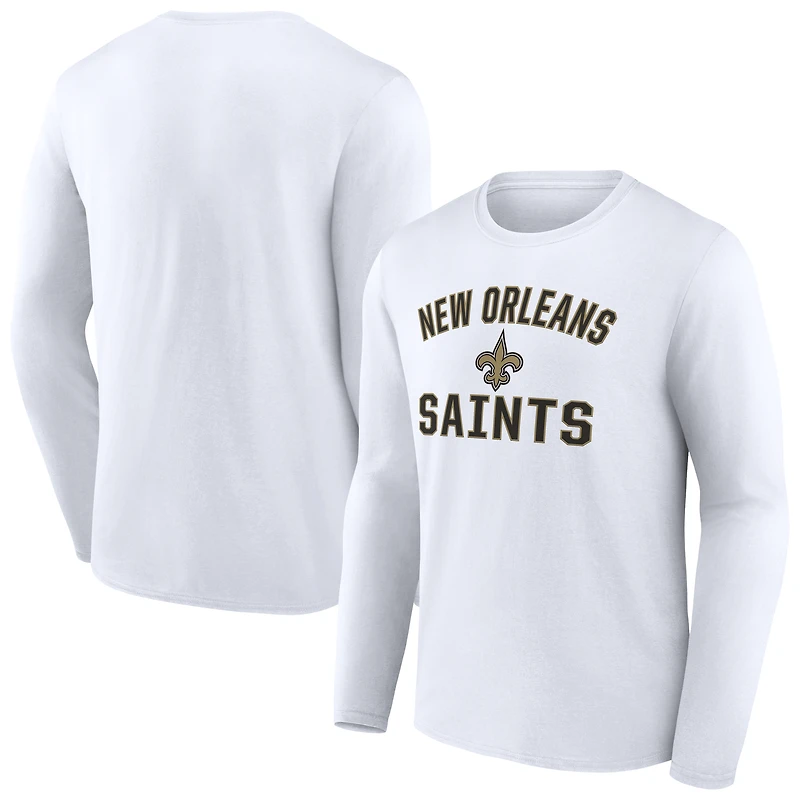 Men's  White New Orleans Saints Victory Arch Long Sleeve T-Shirt