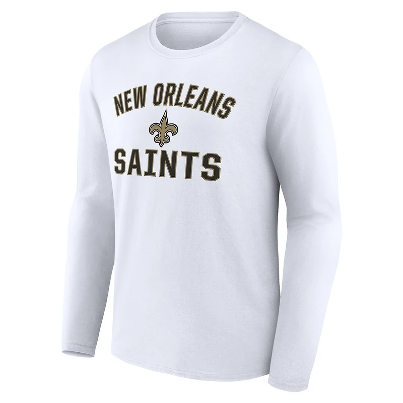 Men's  White New Orleans Saints Victory Arch Long Sleeve T-Shirt
