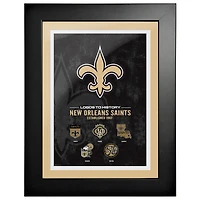New Orleans Saints - 18'' x 24'' Logos to History Cadre encadré