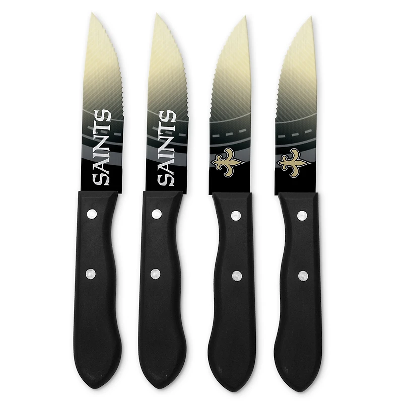 Ensemble de 4 couteaux à steak en acier inoxydable New Orleans Saints