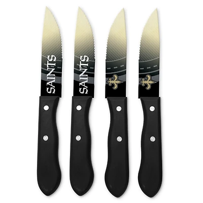 Ensemble de 4 couteaux à steak en acier inoxydable New Orleans Saints