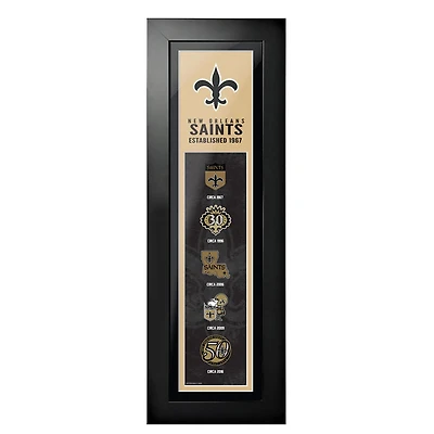 New Orleans Saints - 6'' x 22'' Logos to History Framed Art